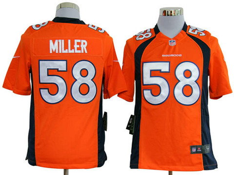 NFL Denver Broncos 58 Miller Authentic Orange Nike Game Jerseys